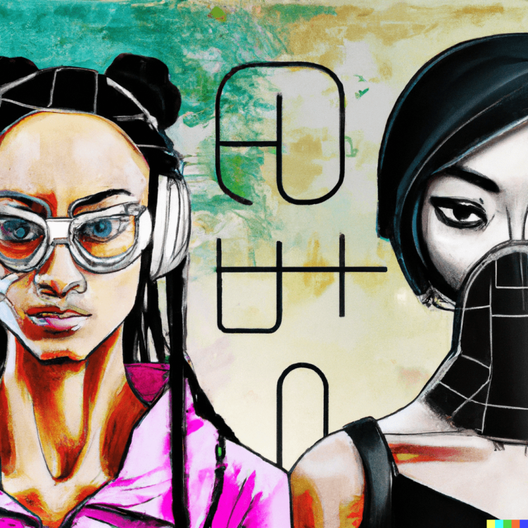 DALL·E 2022-12-28 19.42.09 - Disegno cyberpunk di due gruppi hacker in lotta  (1).png